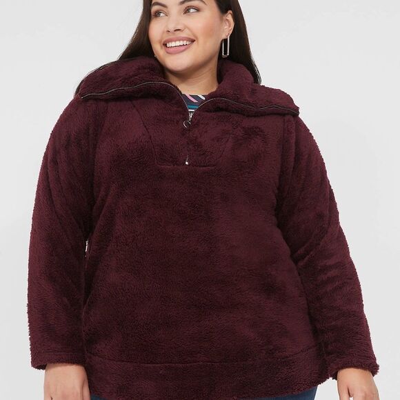 Lane Bryant Sweaters - Lane Bryant -Sherpa Half-Zip Pullover
